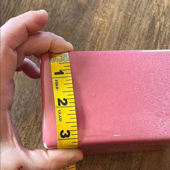 Hagger USA Rose Drip Glaze Mid Century Modern Retangular Vase with Concave Ovals - Picture 17 of 17